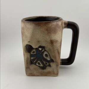 Vintage Mars Mexico Brown and Black Turtle ceramic Mug